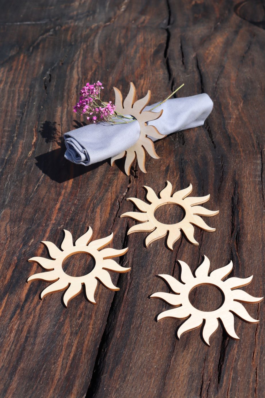 Serviettenhalter Lasercut "Sonne" 4 Stück