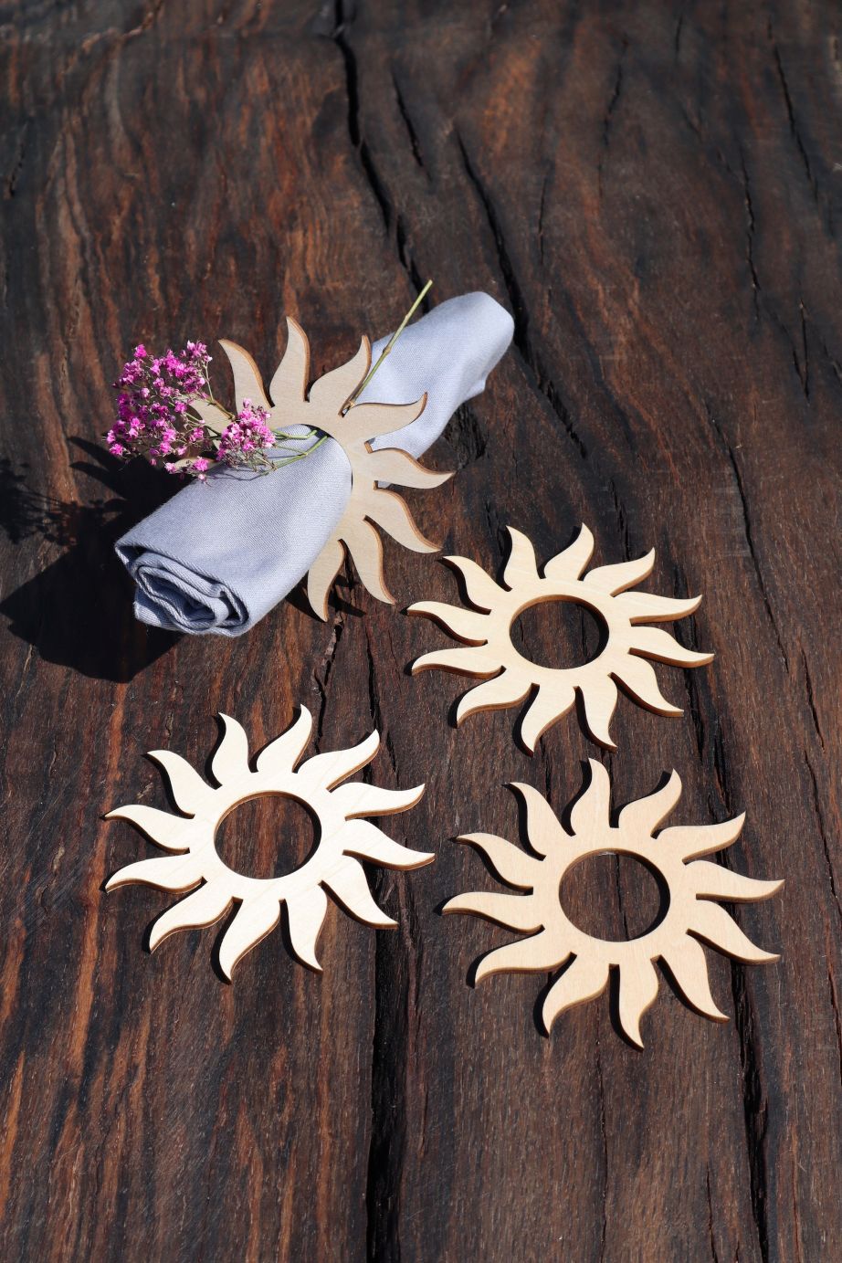 Serviettenhalter Lasercut "Sonne" 4 Stück