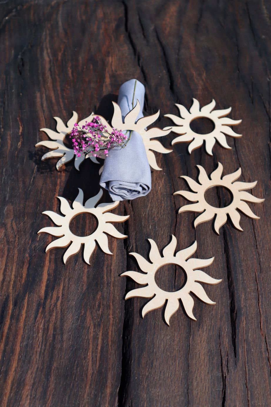 Serviettenhalter Lasercut "Sonne" 6 Stück