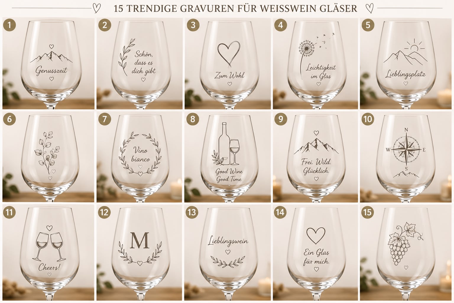 Weißwein Glas mit Wunschgravur
