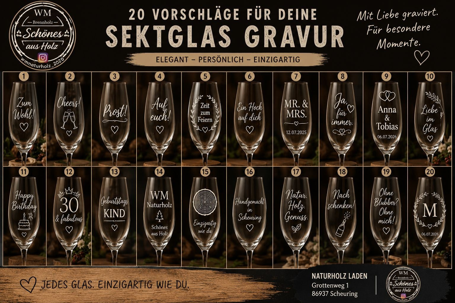 Sektglas mit Wunschgravur
